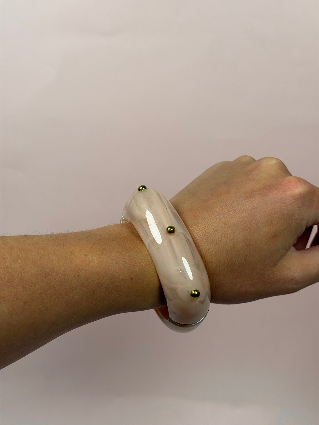 Lucia Rose Pink Acrylic Hinged Bangle