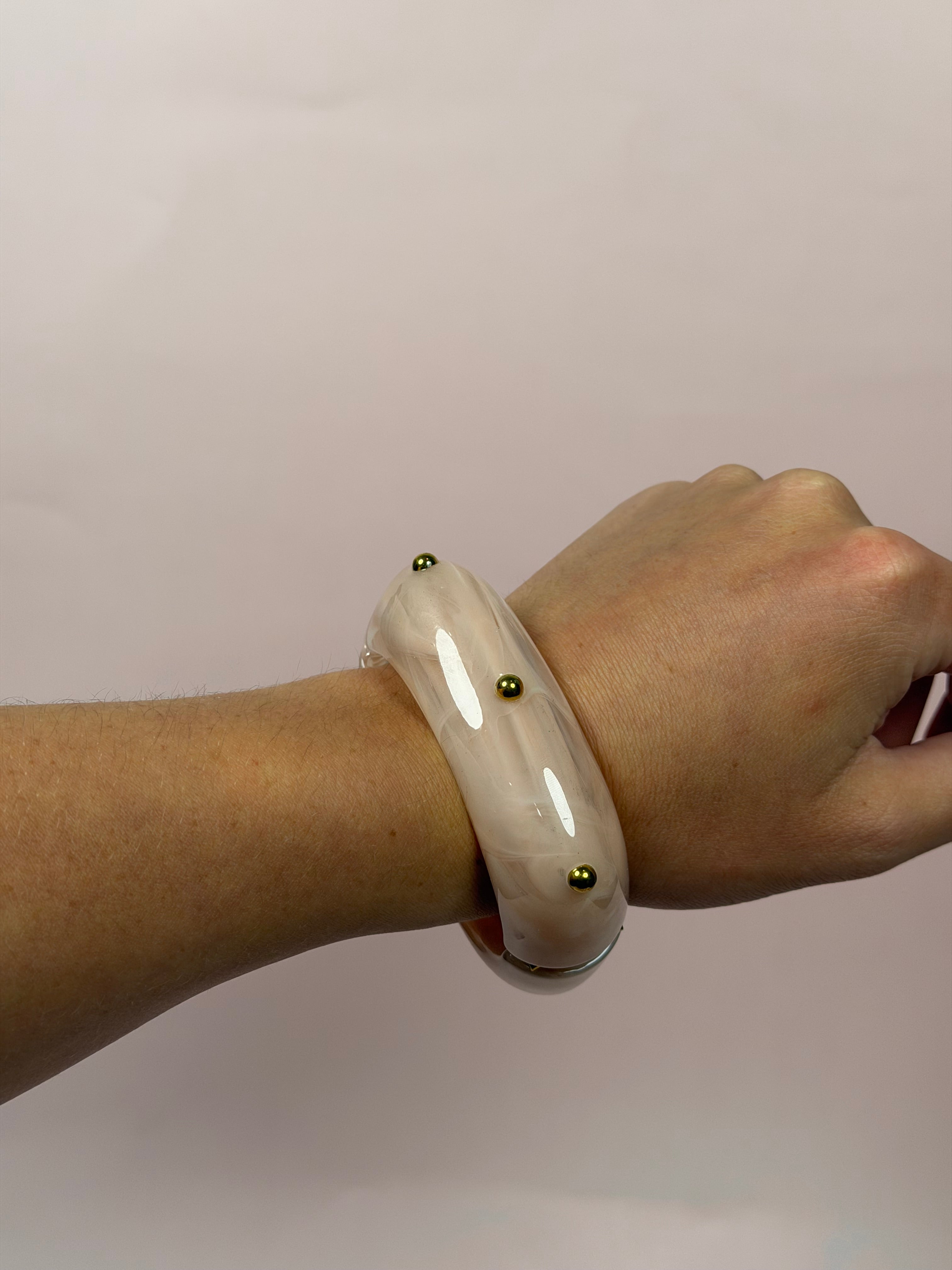 Lucia Rose Pink Acrylic Hinged Bangle