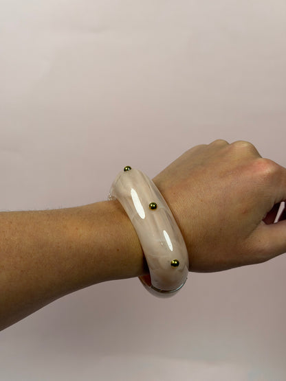 Lucia Rose Pink Acrylic Hinged Bangle