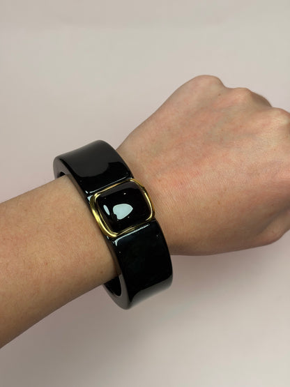 Valentina Black Hinged Bangle