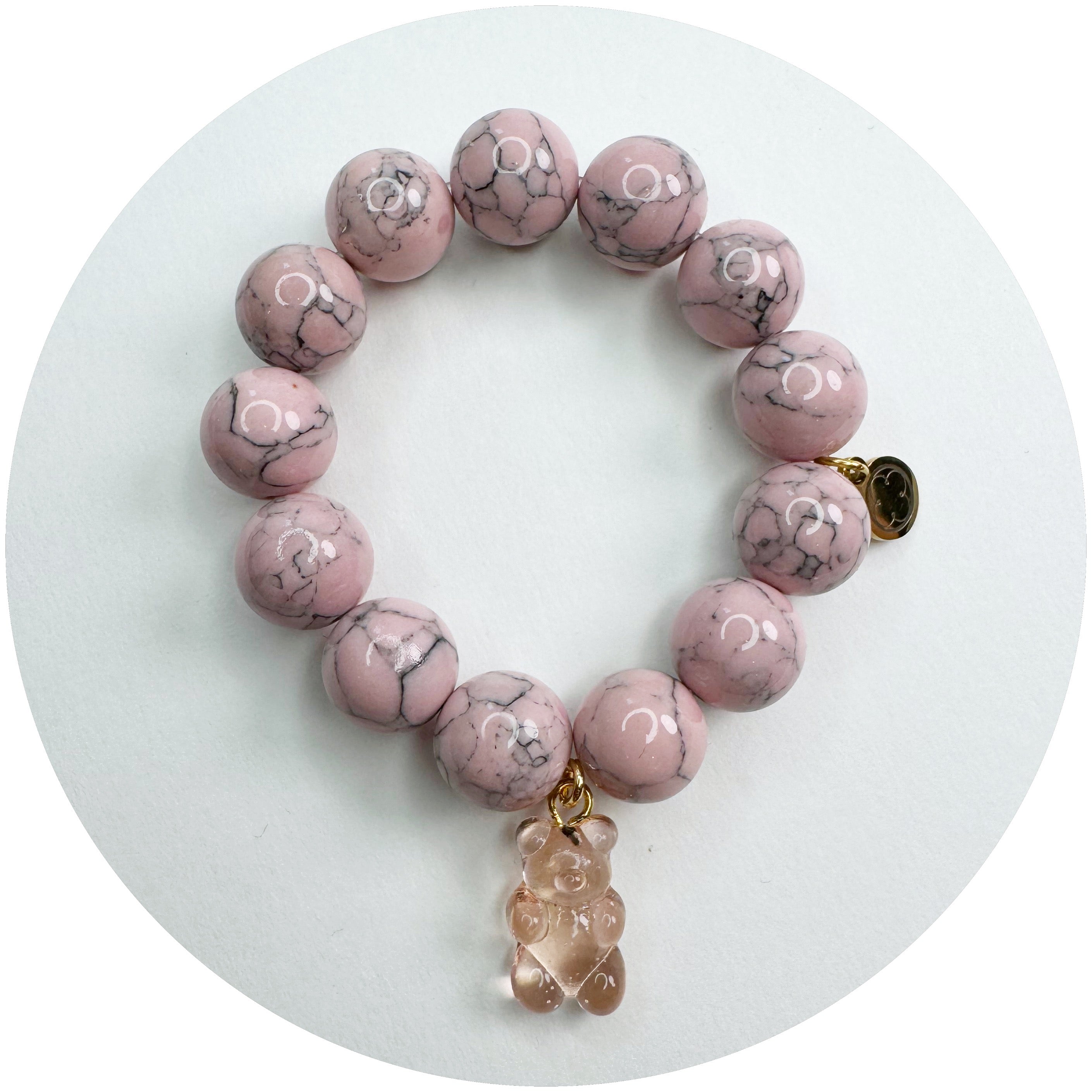 Light Pink Howlite with Pink Murano Glass Gummy Bear – Oriana Lamarca ...