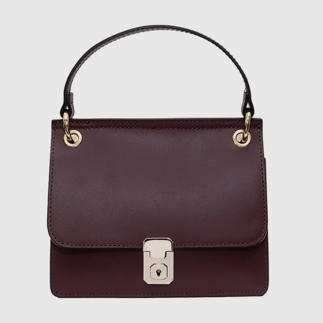 Patrizia Marsala Leather Bag with Crossbody Strap