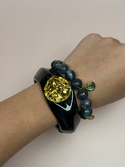 Giada Black Hinged Bangle