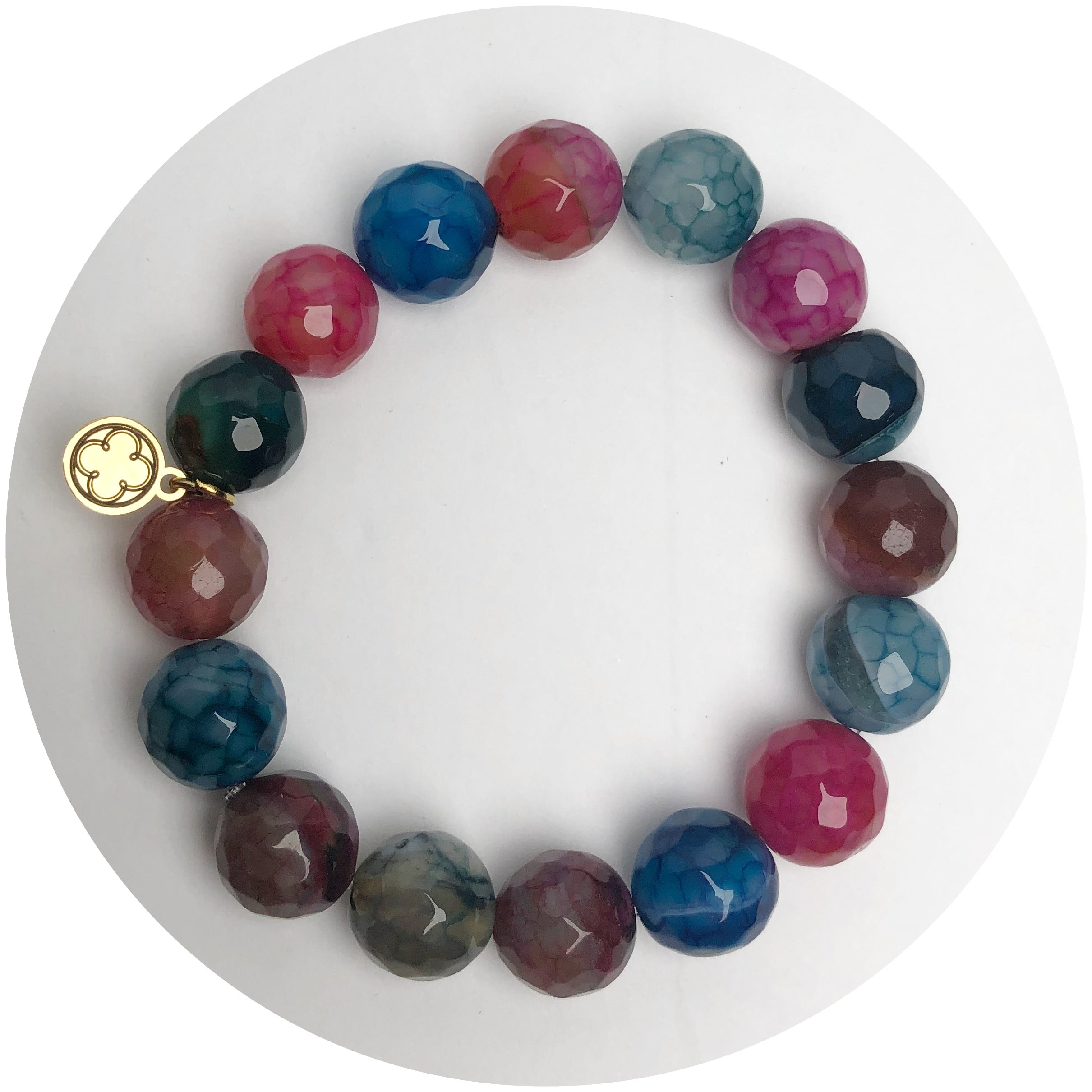 Multicolor Agate Beaded Bracelet