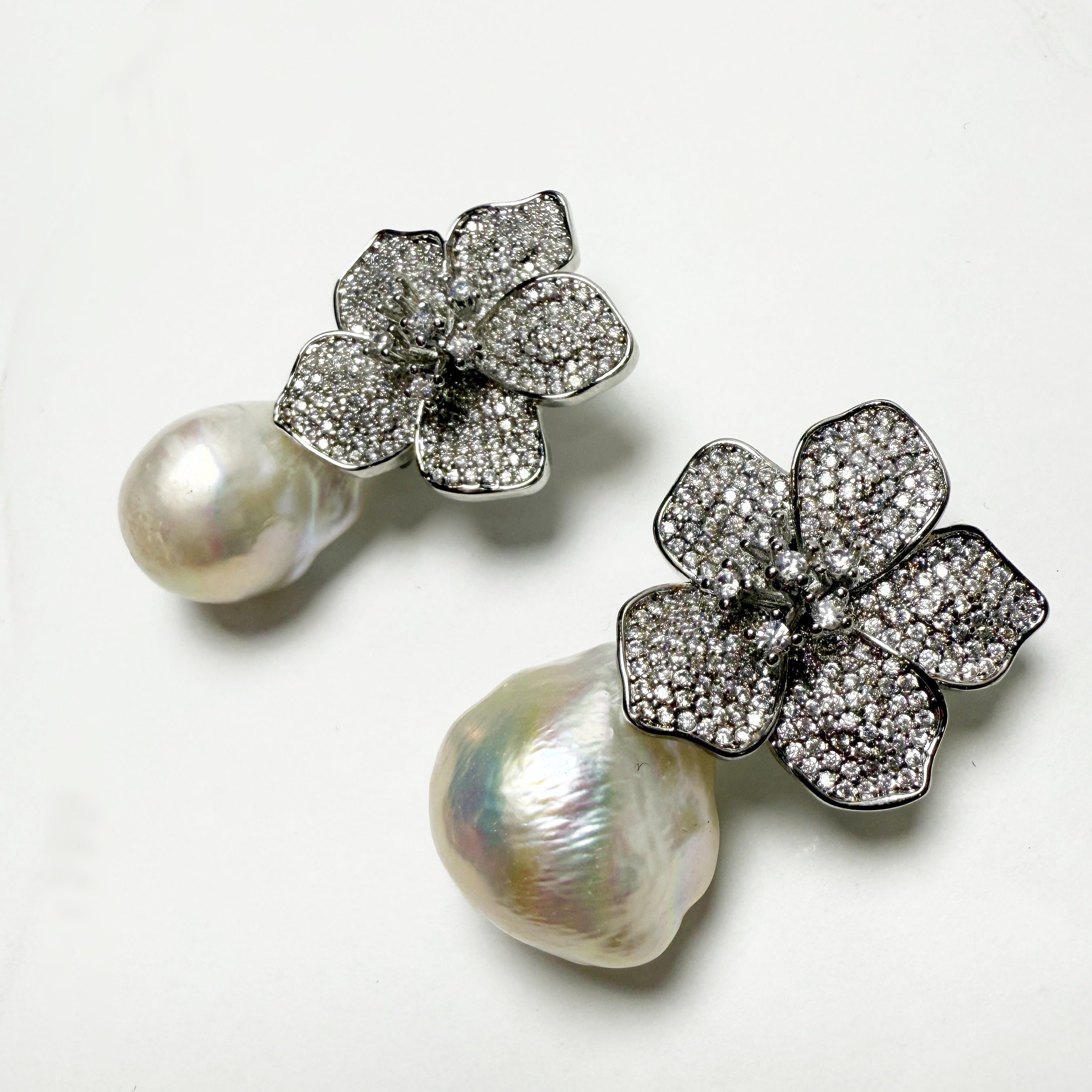 Freshwater Pearl Flower Studs