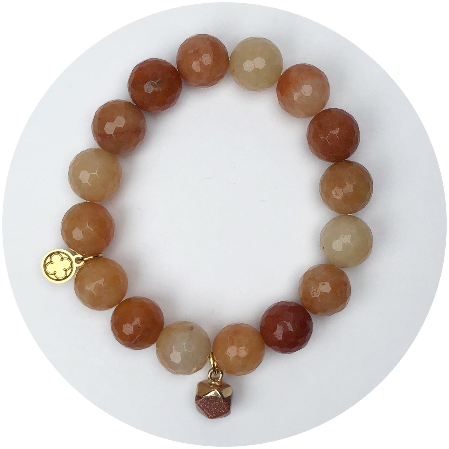 Autumn Leaves Agate with Goldstone Pendant