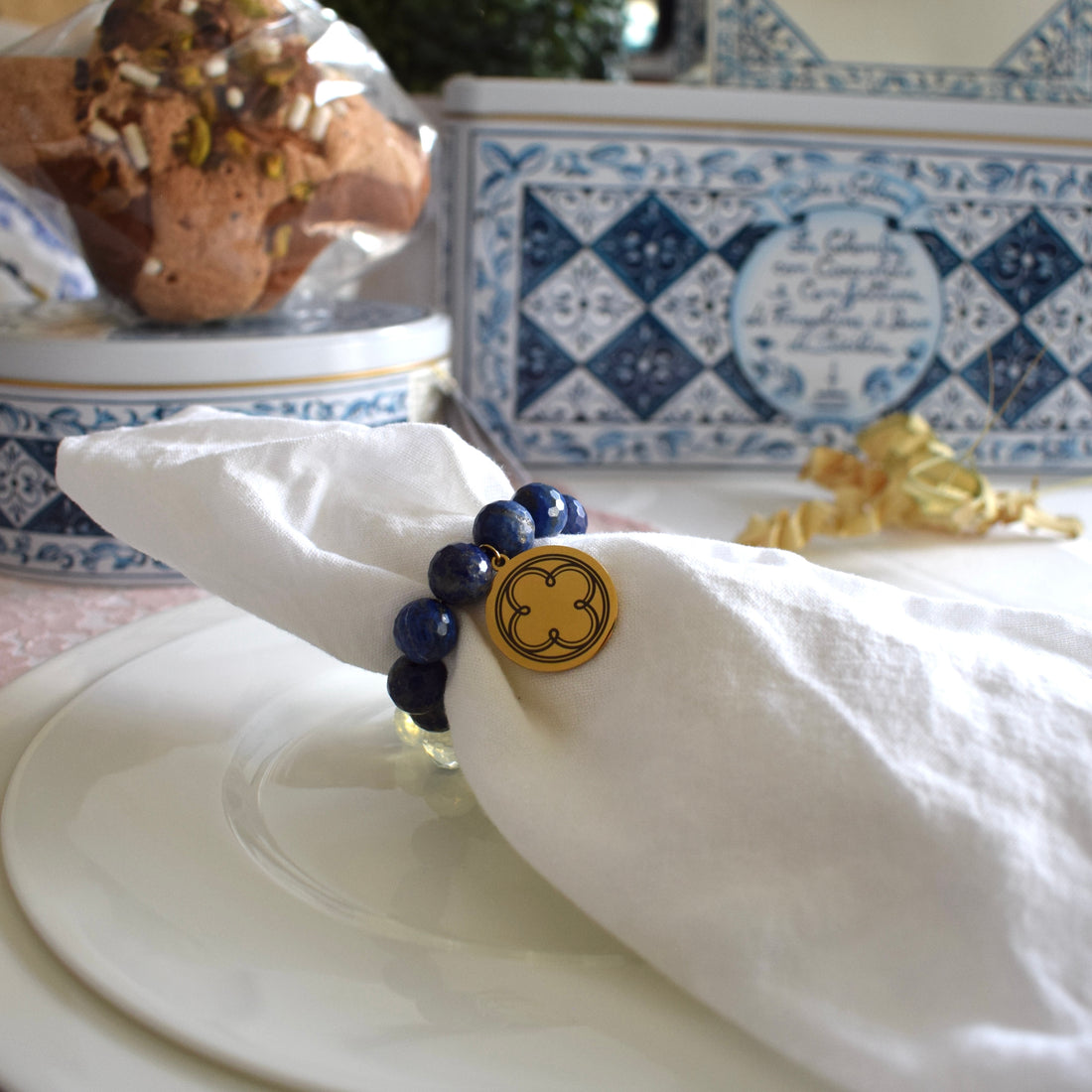 Lapis Napkin Rings - Set of 4