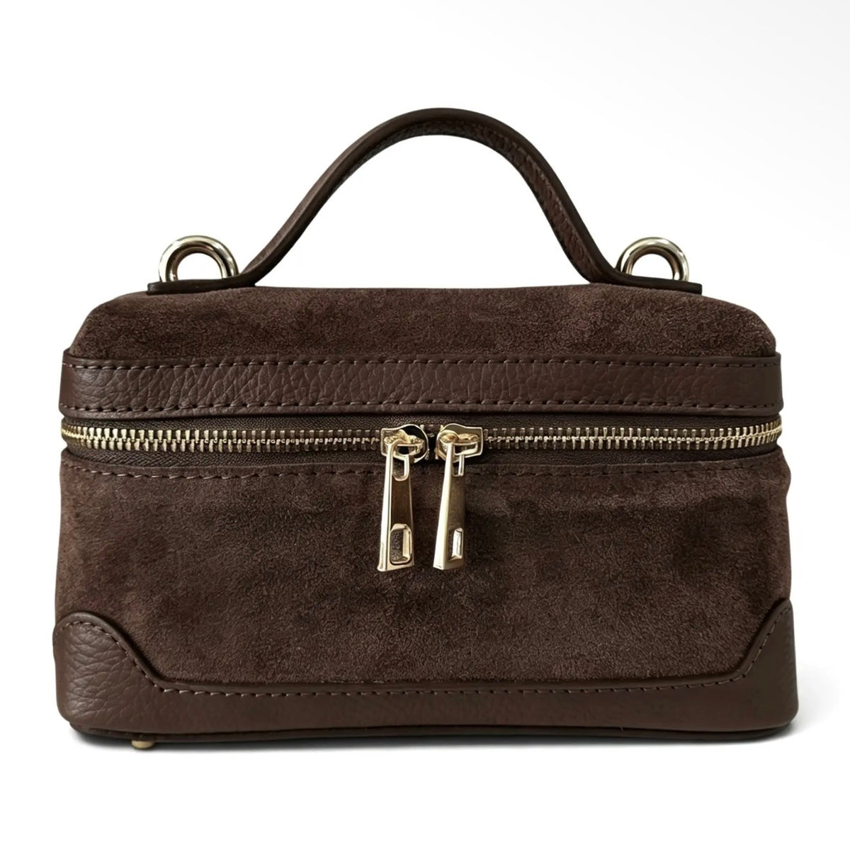 Frankie Chocolate Brown Suede Handbag
