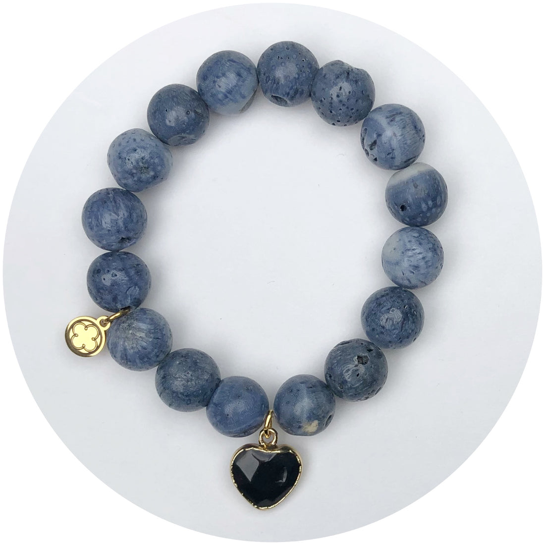 Blue Sponge Coral with Black Onyx Pendant