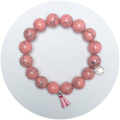 Coral Pink Howlite with Aurora Pendant