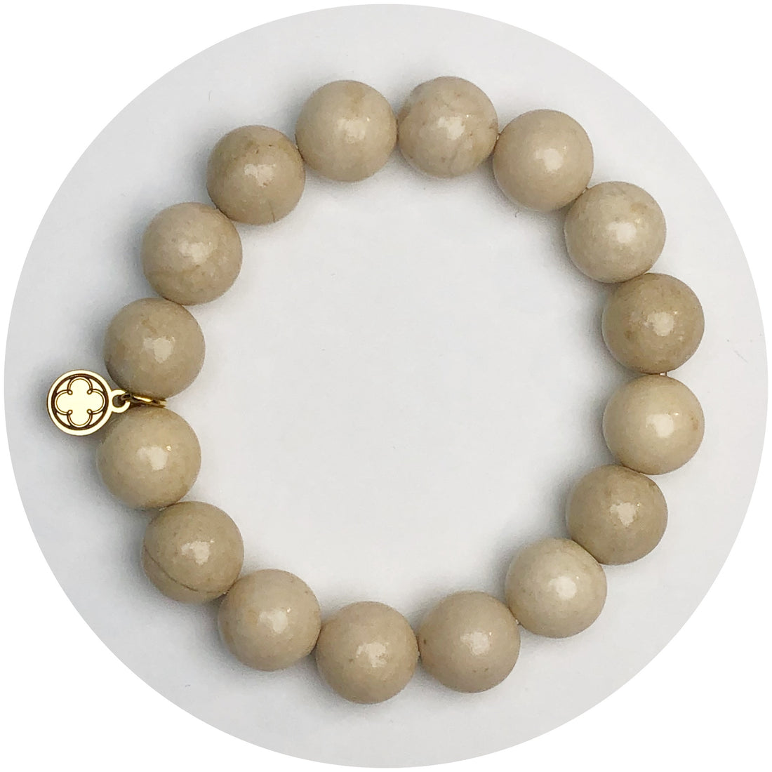 Beige Riverstone Beaded Bracelet - Oriana Lamarca LLC