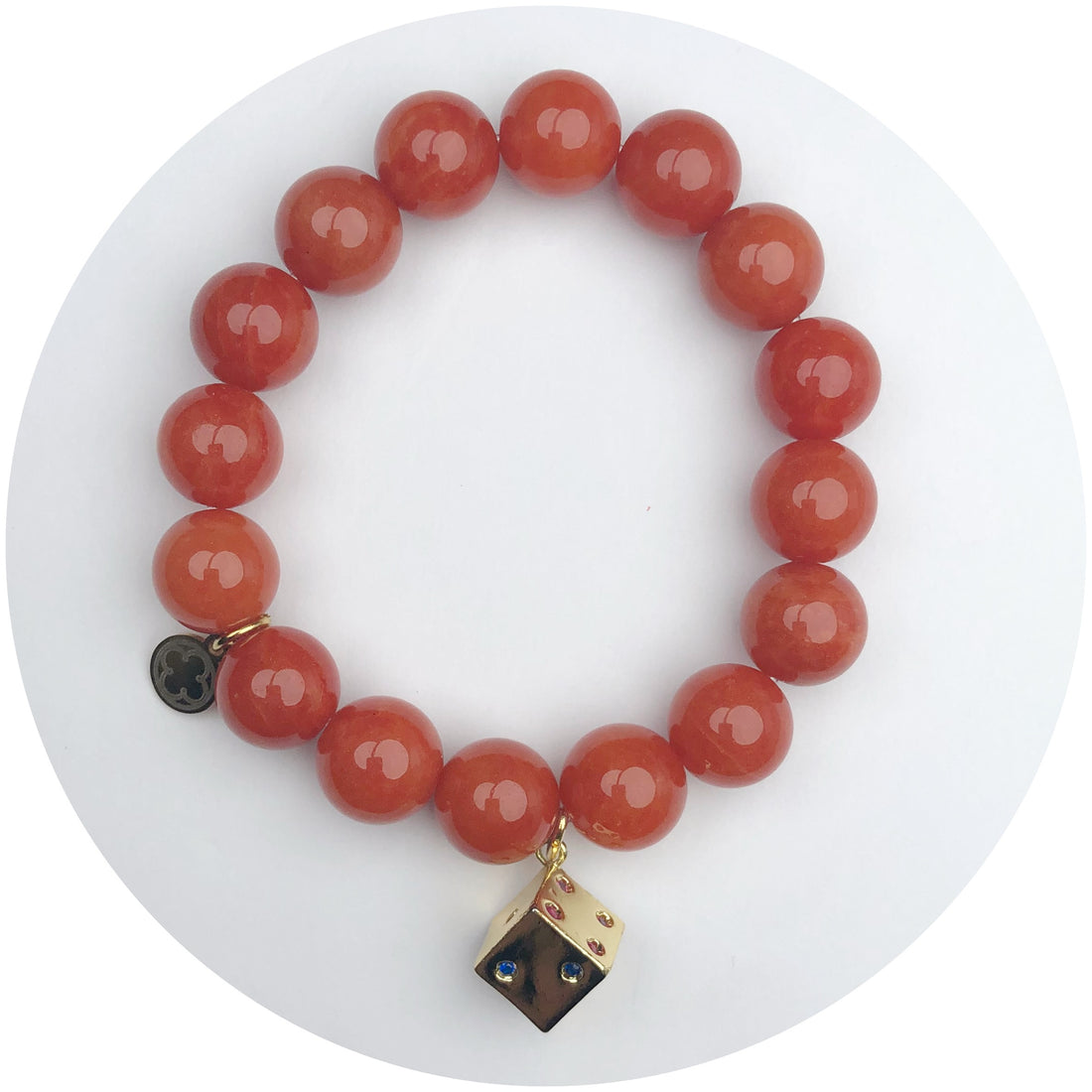 Fire Jade with Pavé Dice Pendant