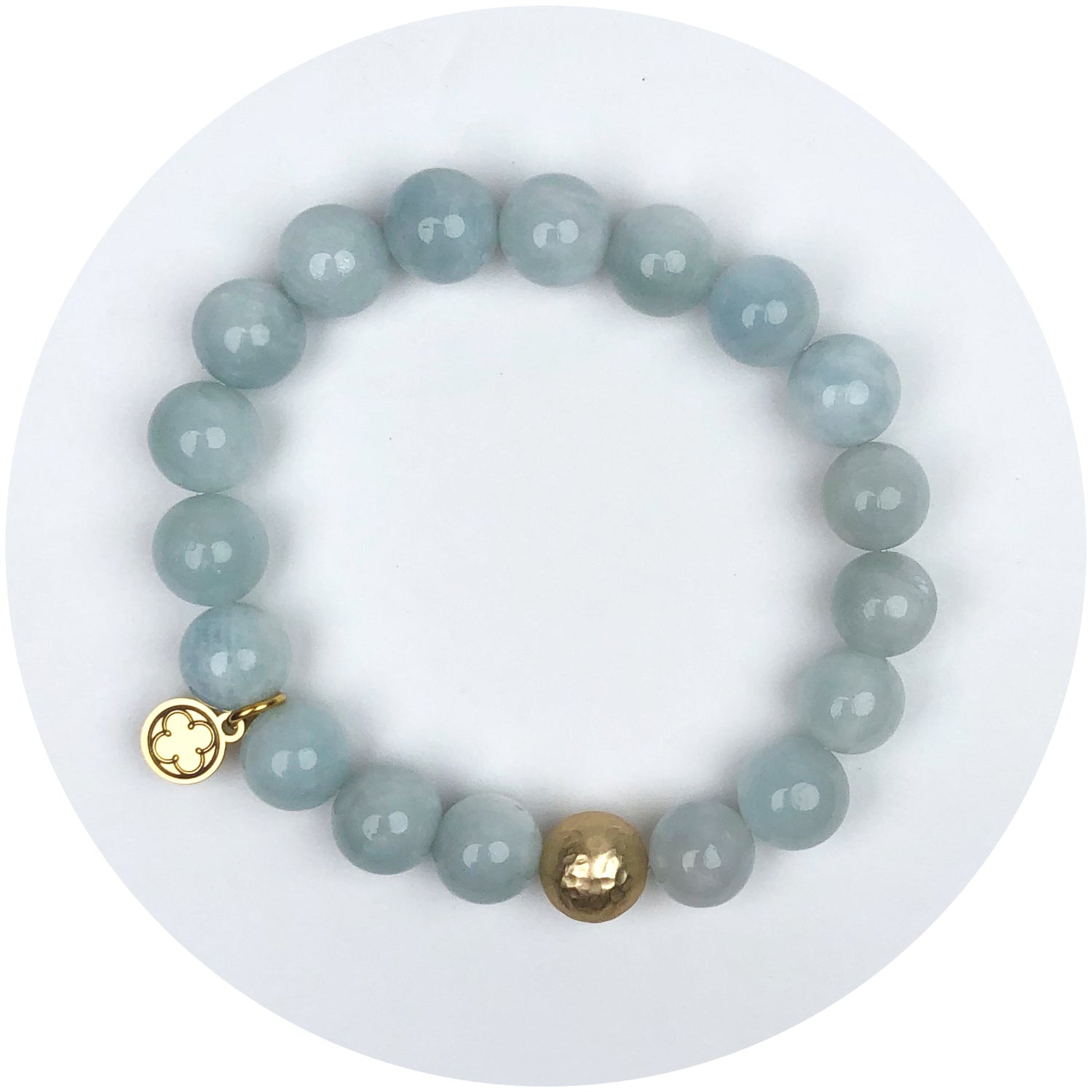 Aquamarine with Hammered Gold Accent
