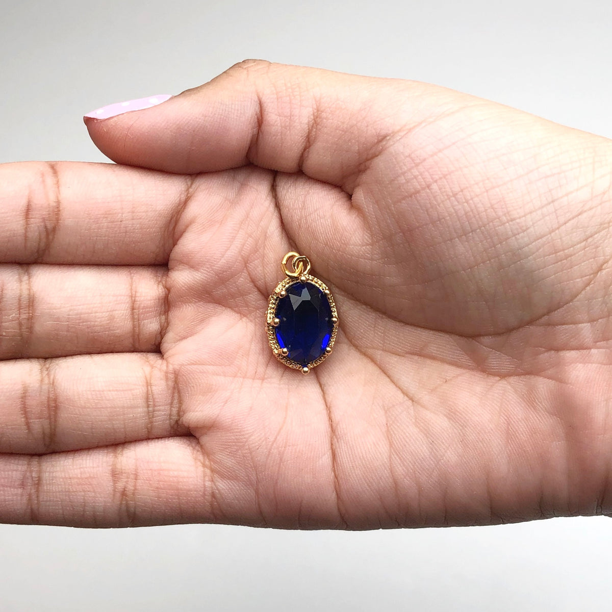 Pavé Blue Sapphire Hidden Gem Pendant
