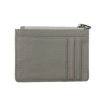 Grey Leather Zip Wallet