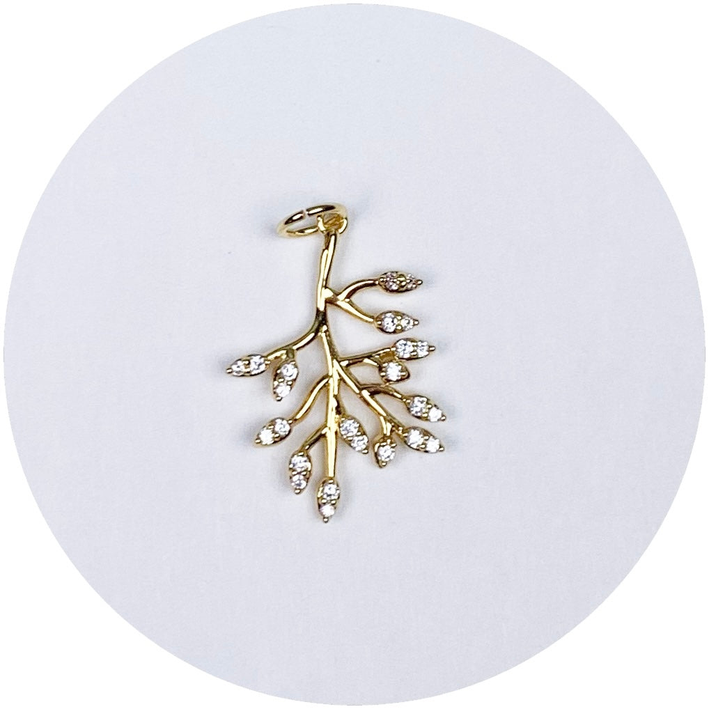 Pavé Olive Branch Pendant