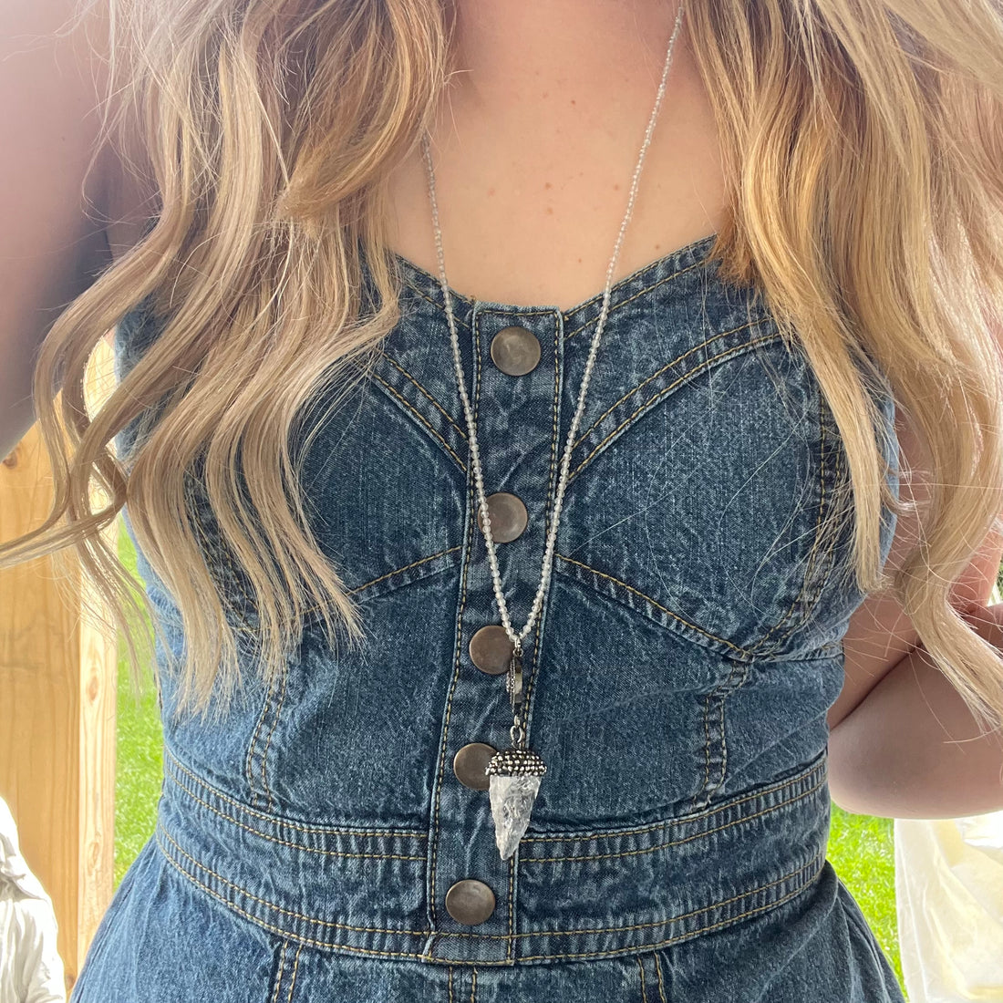 Opalite Crystal Point Necklace