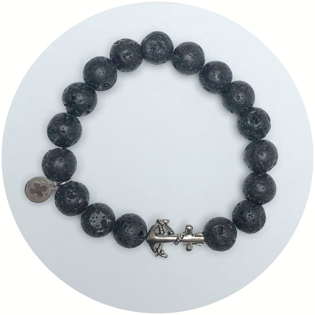 Black Lava with Silver Anchor Accent