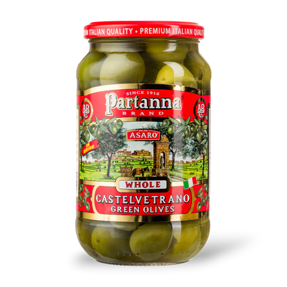 Sicilian Castelvetrano Whole Olives Glass Jar - 12 oz - Oriana Lamarca LLC