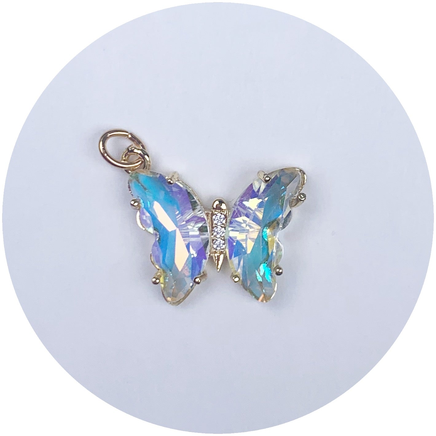 Opal Glass Butterfly Pendant