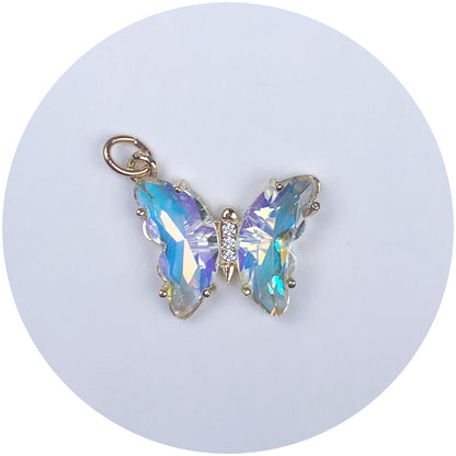 Opal Glass Butterfly Pendant