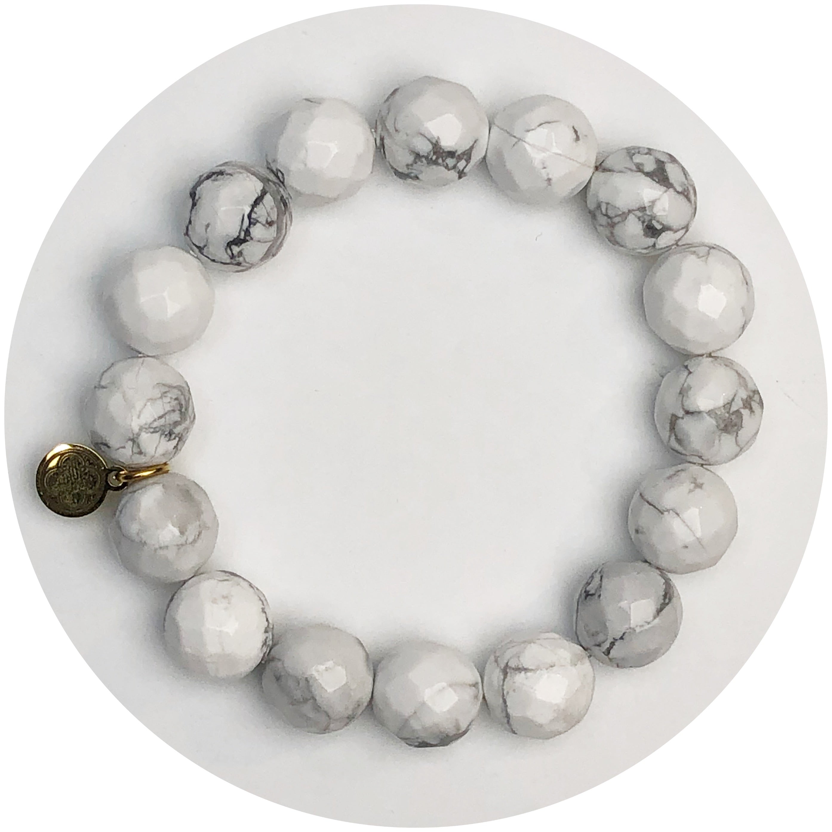 White Howlite Beaded Bracelet
