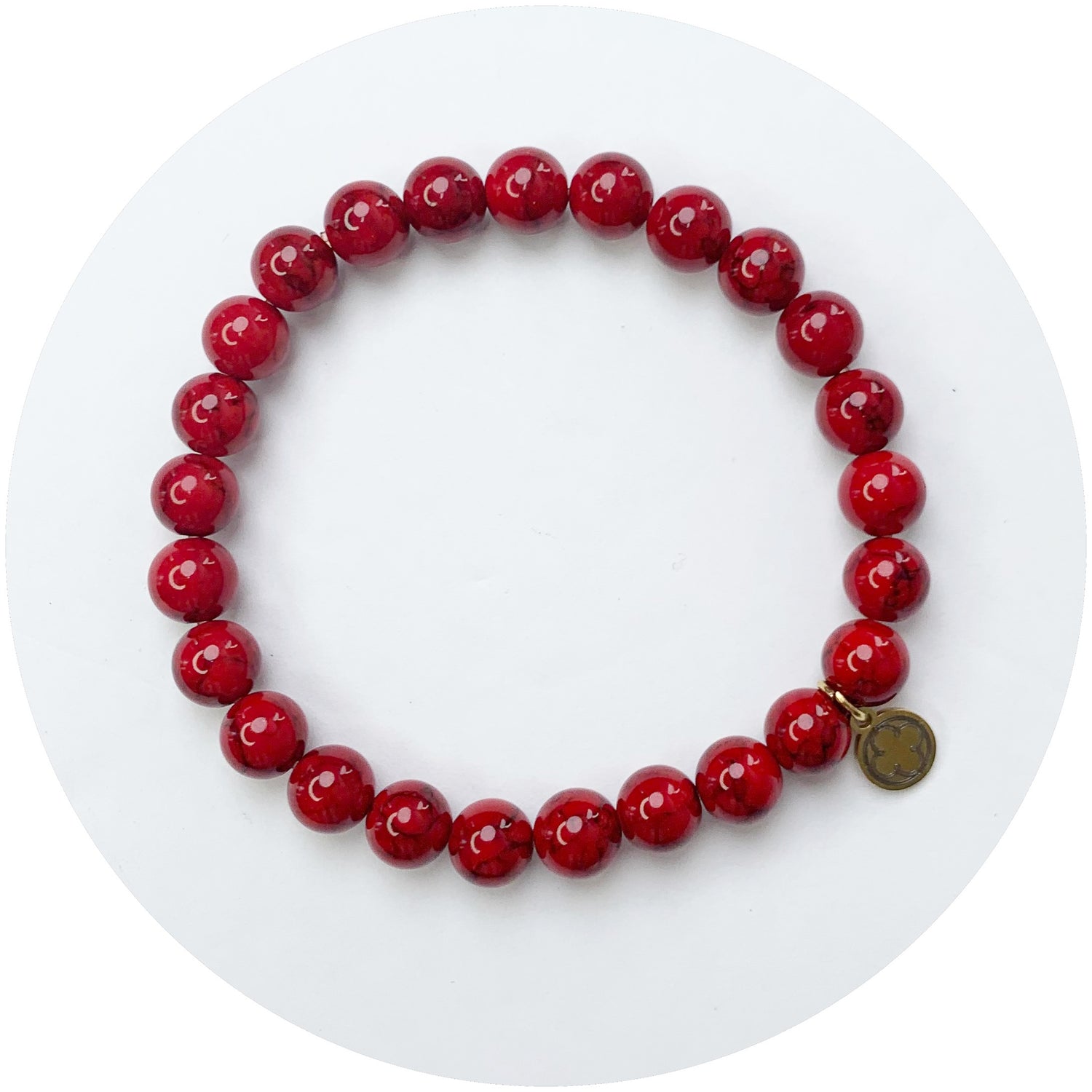 Mens Red Howlite &quot;Williams Syndrome&quot;