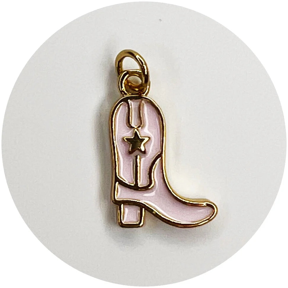 Pink Cowgirl Boot Pendant