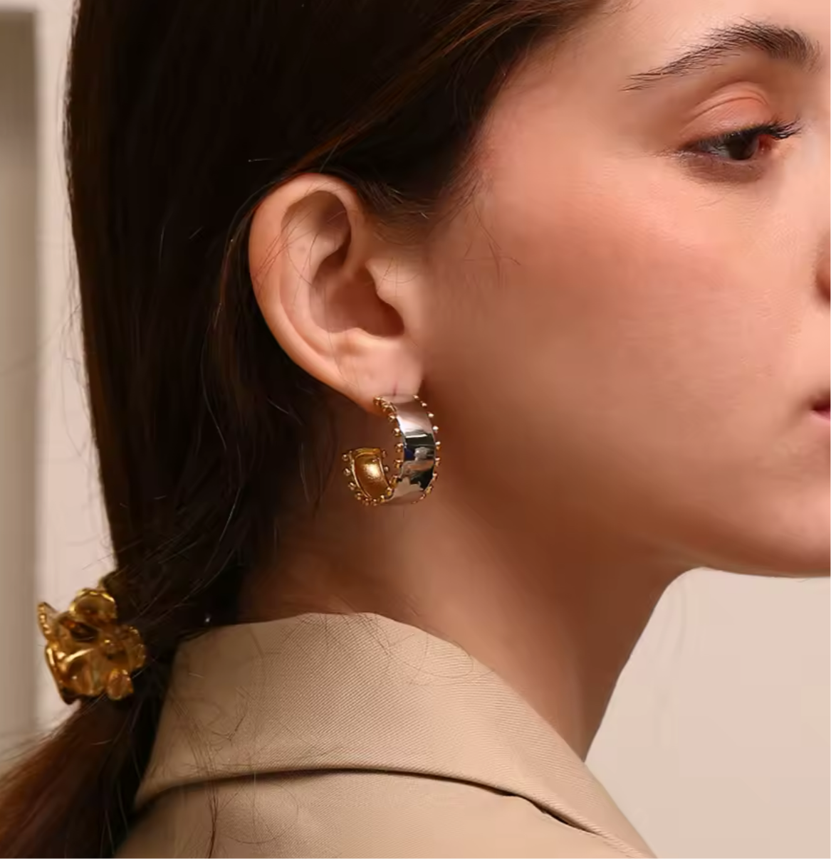 Silver Bubble Lucente Hoop Earring