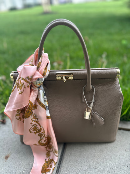 Caterina Taupe Leather Handbag