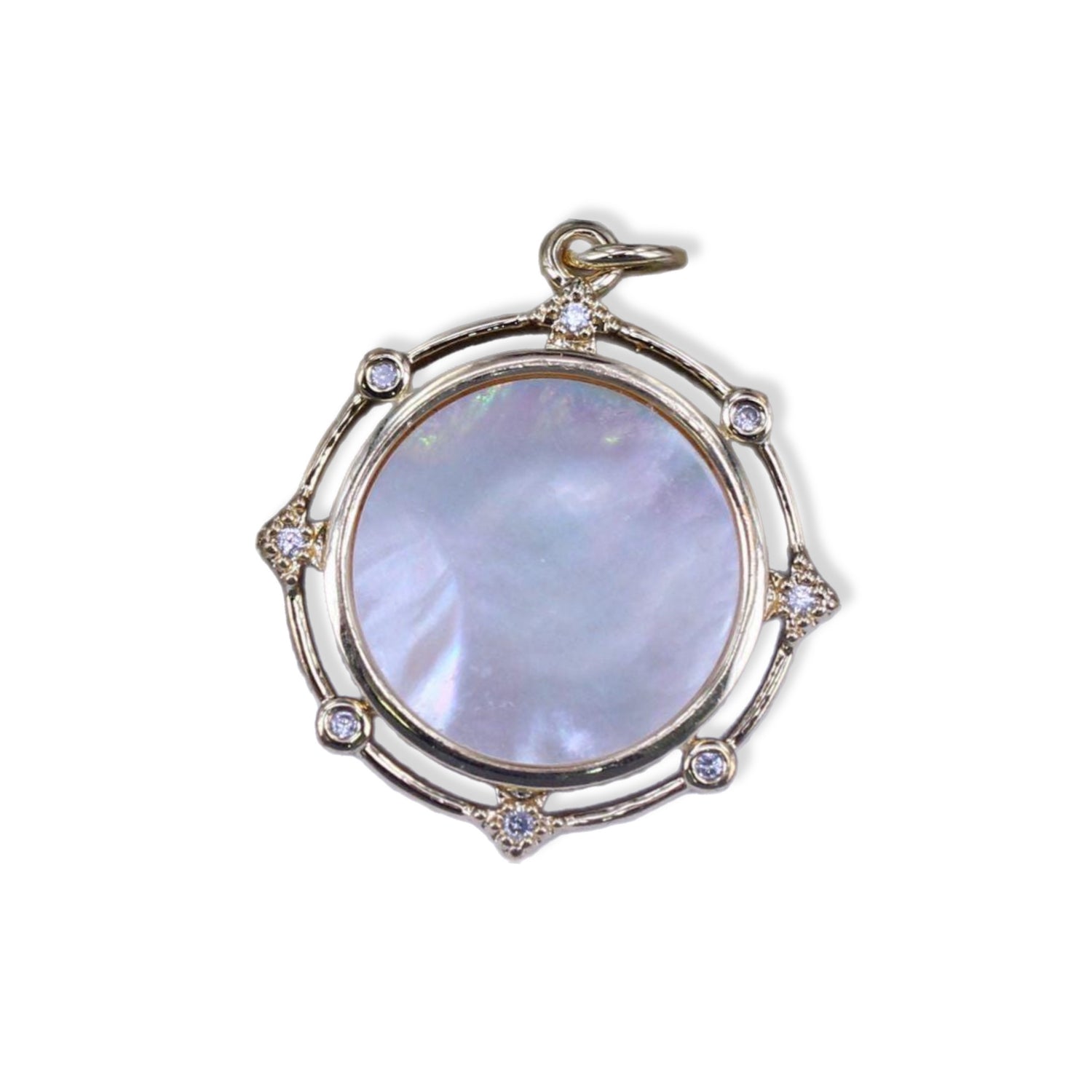 Mother of Pearl Round Halo Pendant