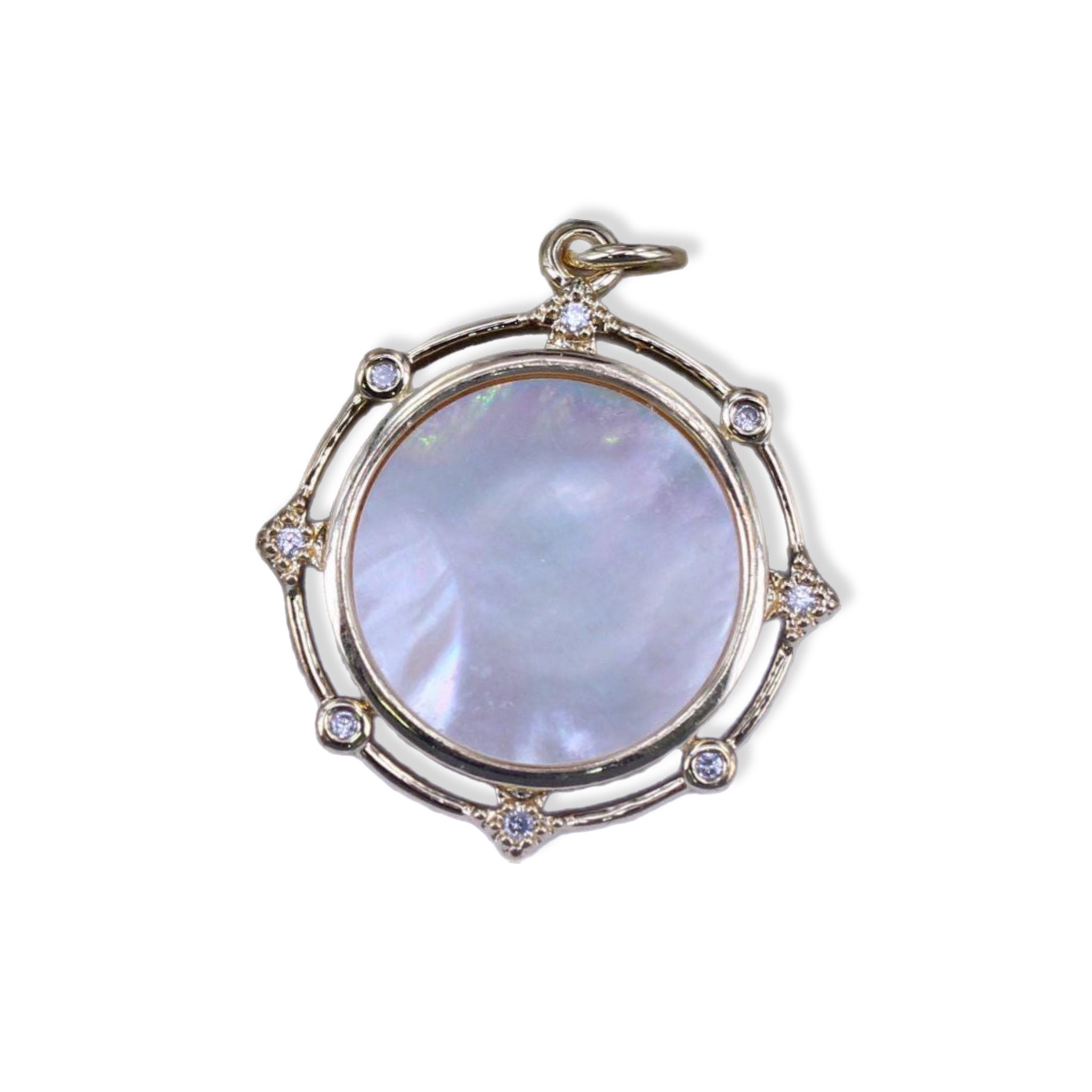 Mother of Pearl Round Halo Pendant