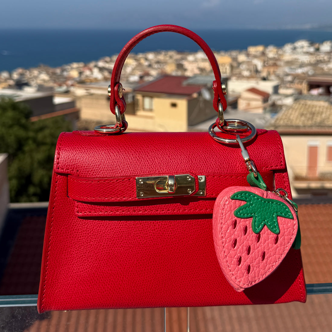 Strawberry Bag Charm Coin Purse
