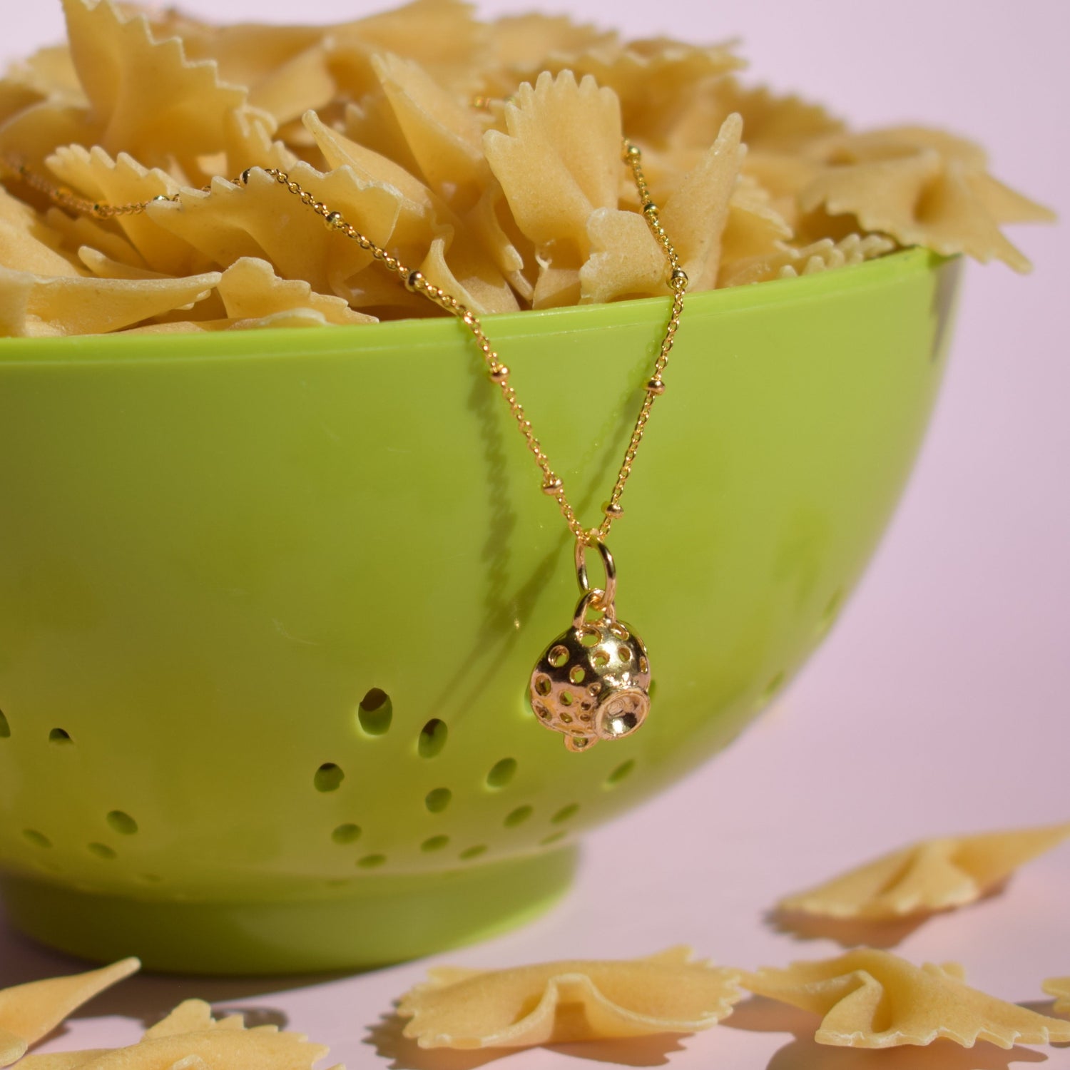 Pasta Strainer Necklace