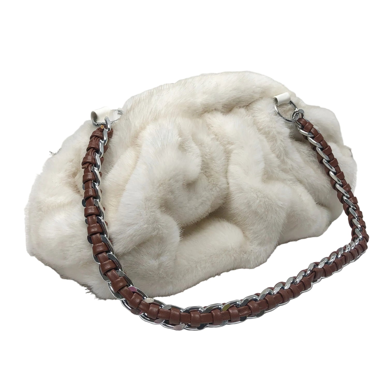 La Nuvola Beige Faux Mink Bag - Oriana Lamarca LLC