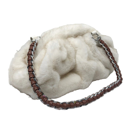 La Nuvola Beige Faux Mink Bag - Oriana Lamarca LLC