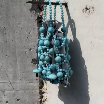 Gemma Turquoise Acrylic Beaded Tote