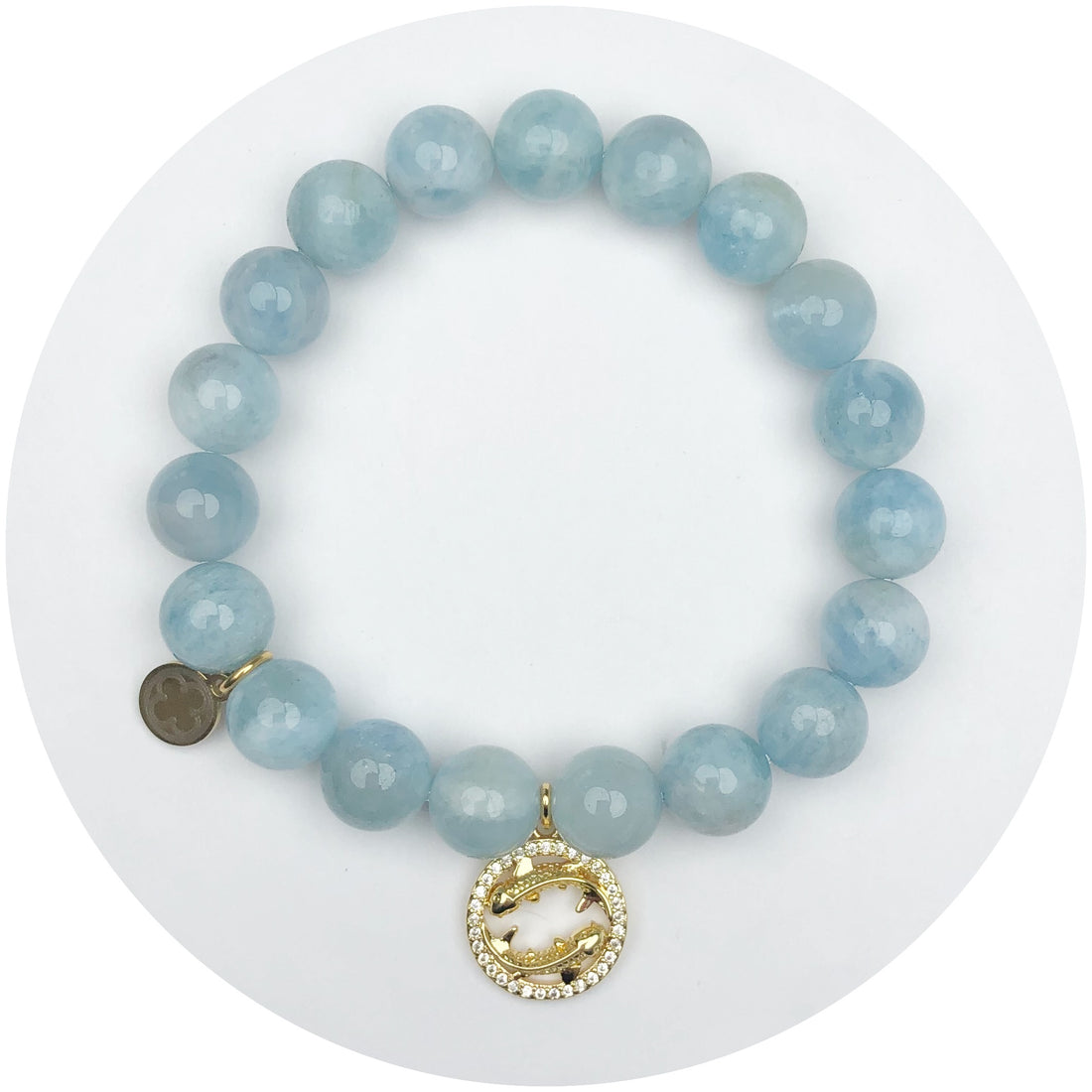 Aquamarine with Pisces Zodiac Pendant
