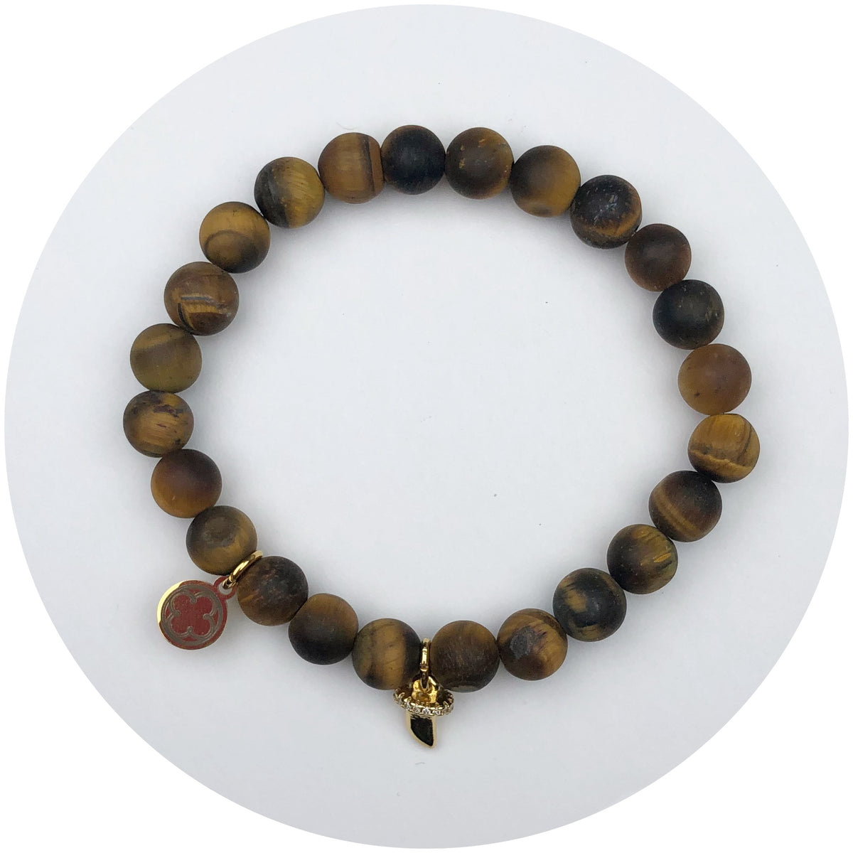 Honey Tiger with Gold Mini Horn Pendant