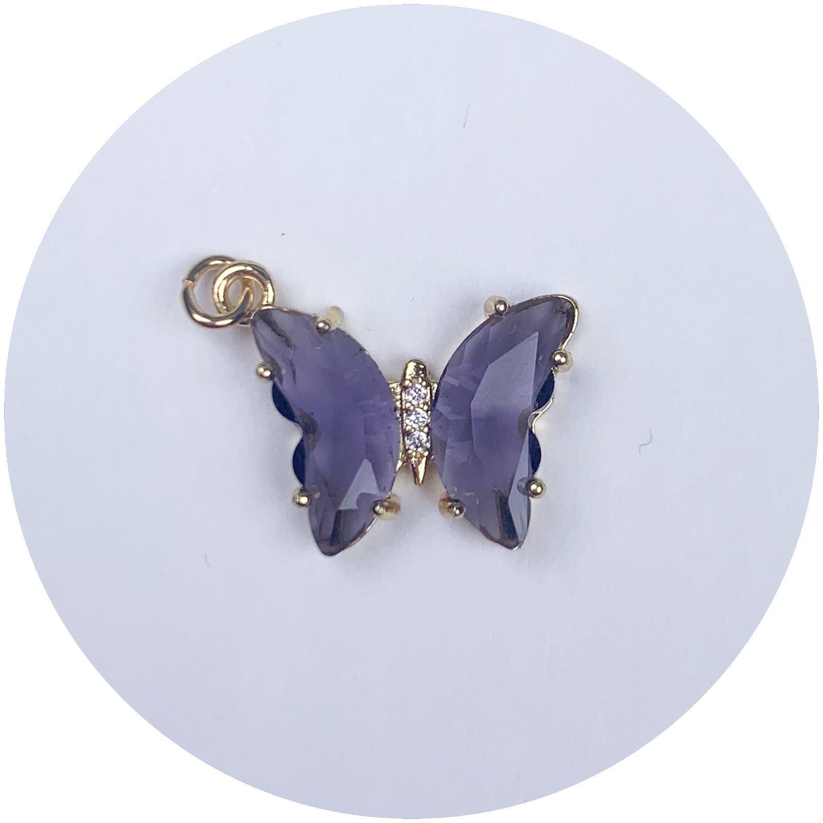 Violet Glass Butterfly Pendant