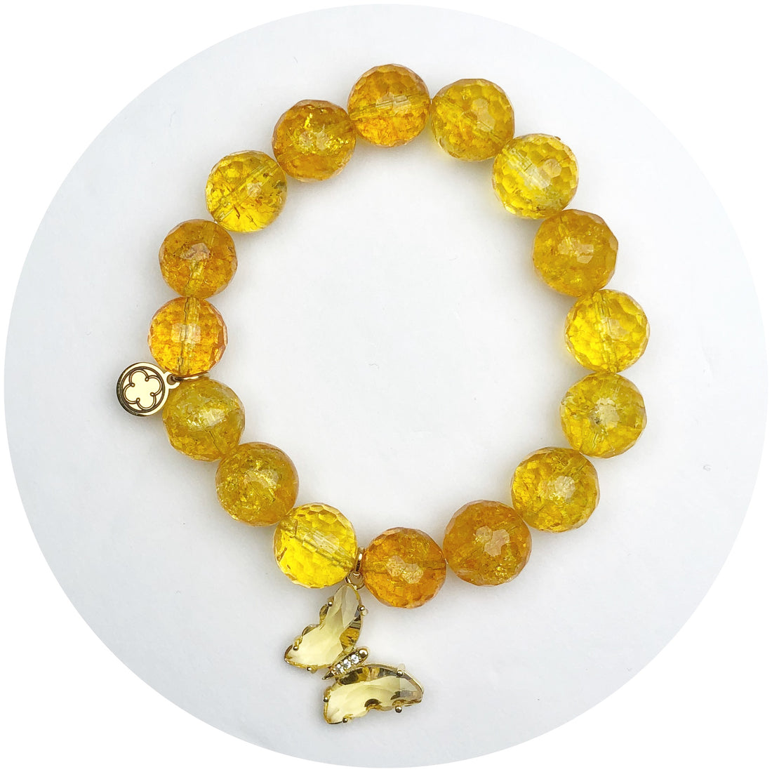 Marigold with Yellow Butterfly Pendant