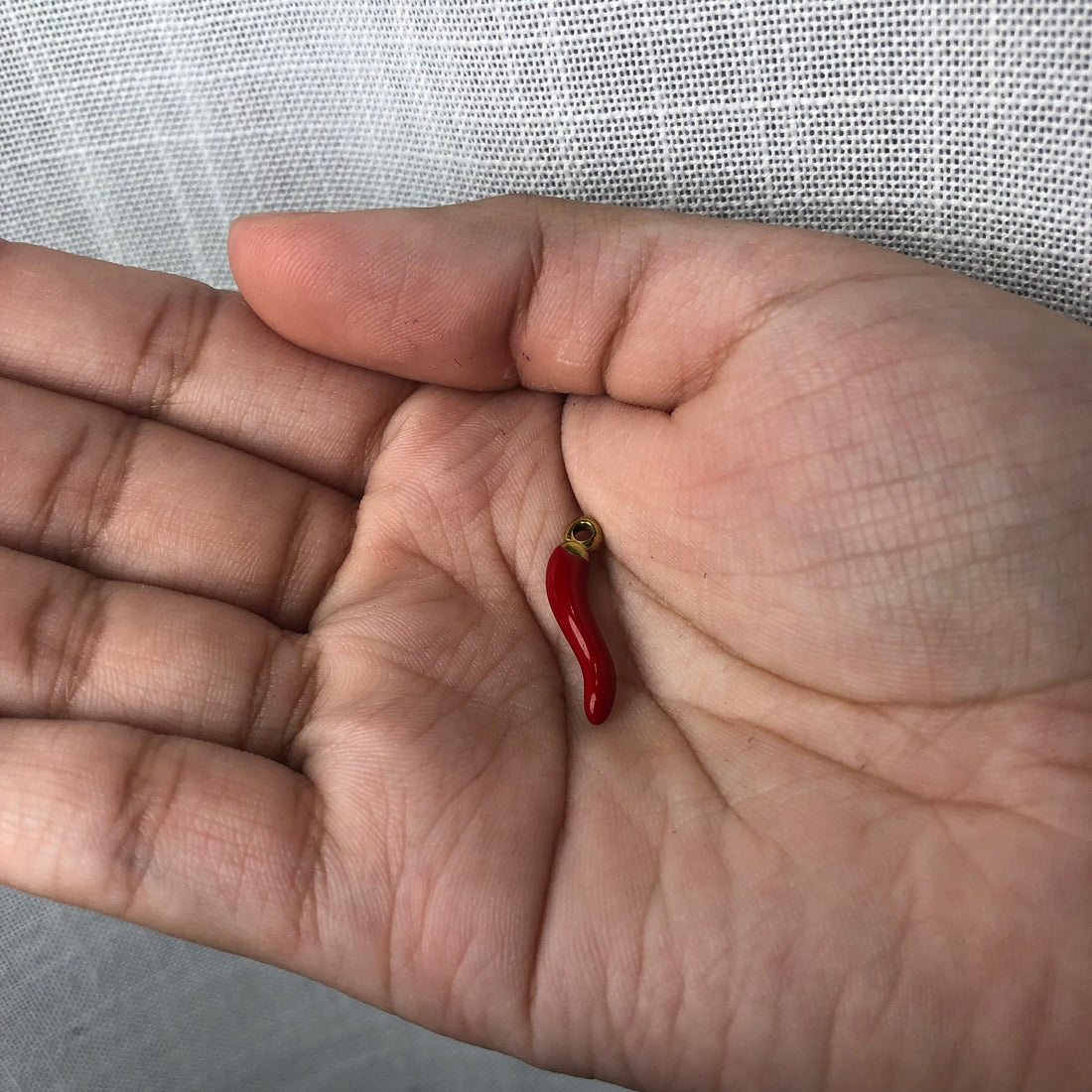 Red Enamel Horn Cornicello Pendant