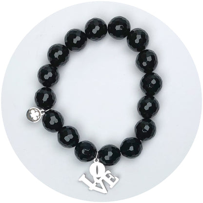 LIMITED EDITION Black Onyx with  Square Love Pendant