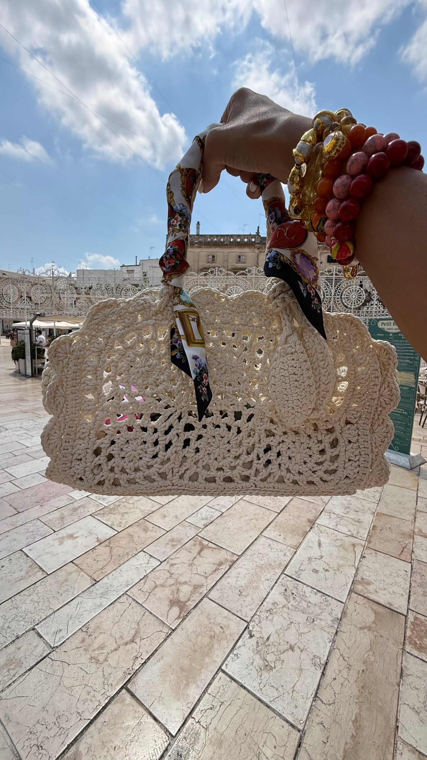 Rosetta Bianca Crochet Bag