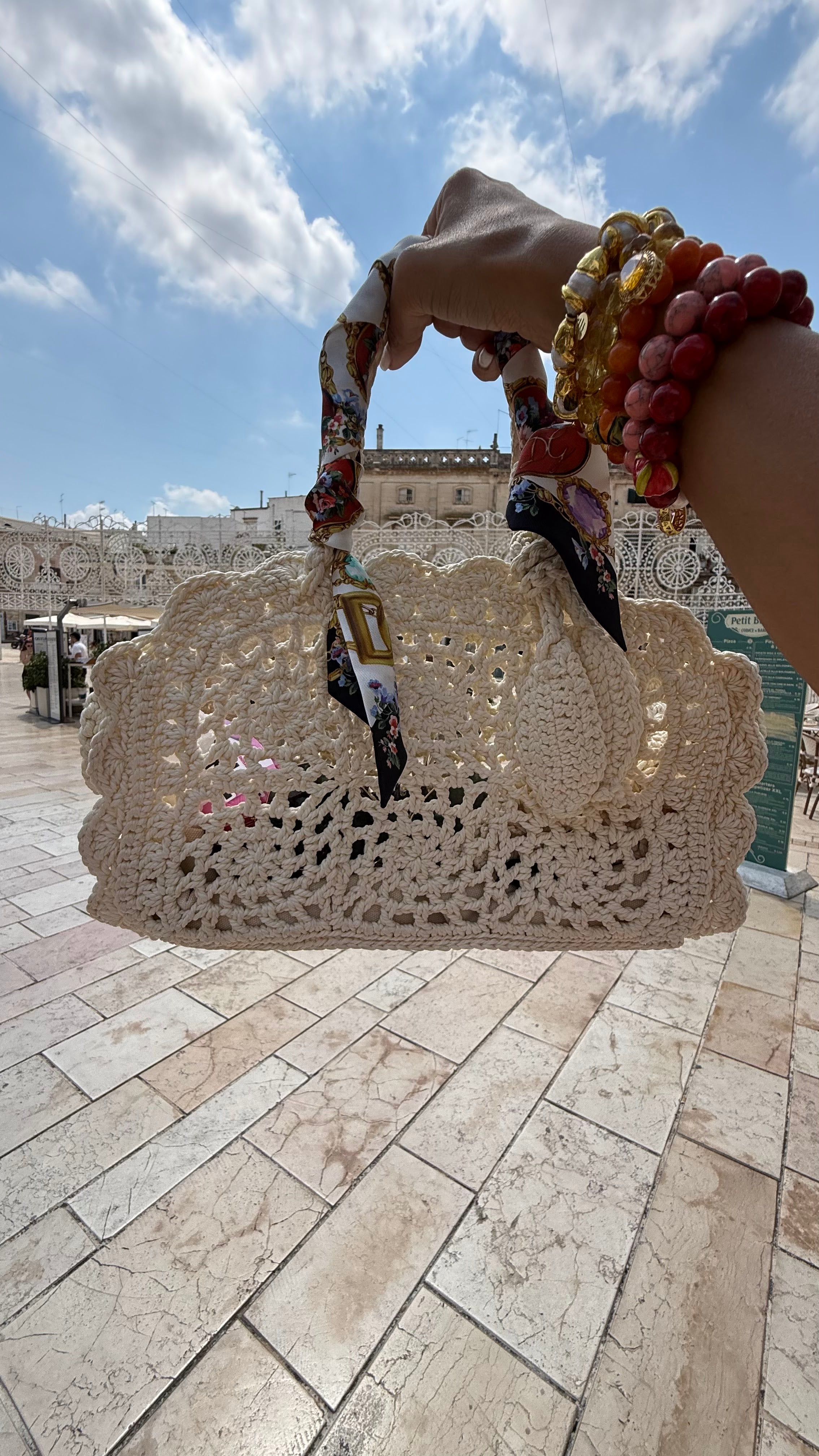 Rosetta Bianca Crochet Bag