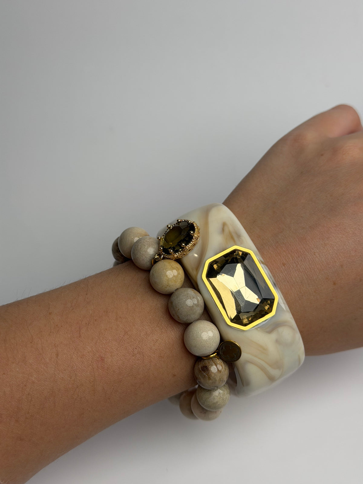Isabella  Champagne Acrylic Bangle