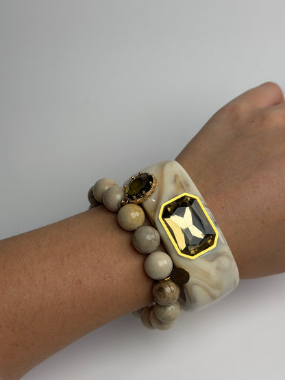 Isabella  Champagne Acrylic Bangle