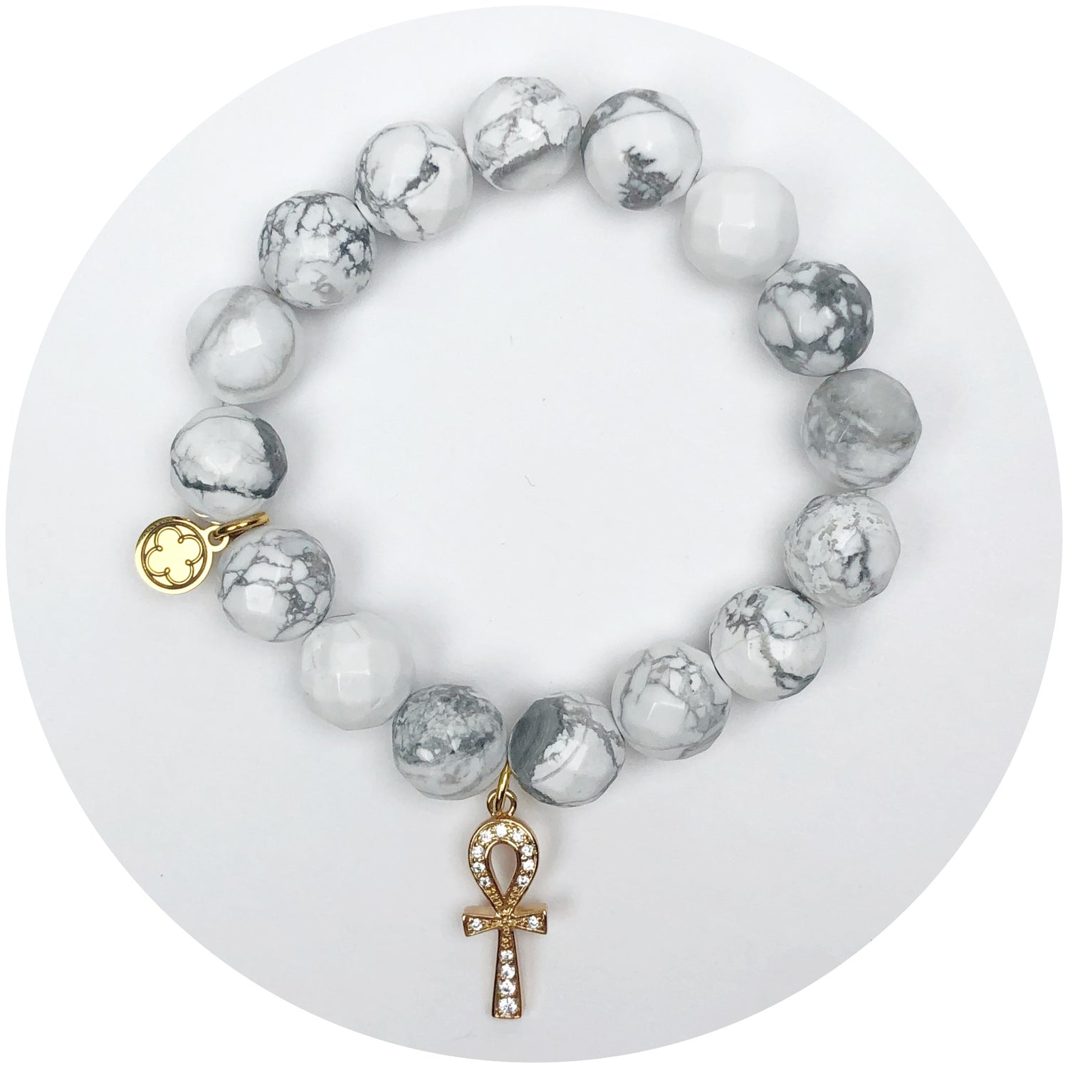Frosted Marble Agate with Cross Pendant