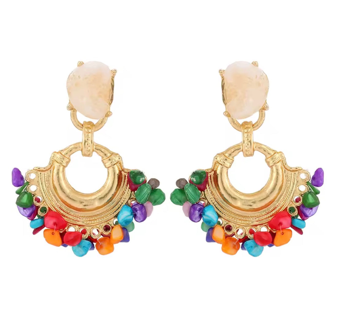 Aurora Multicolor Coral Earring