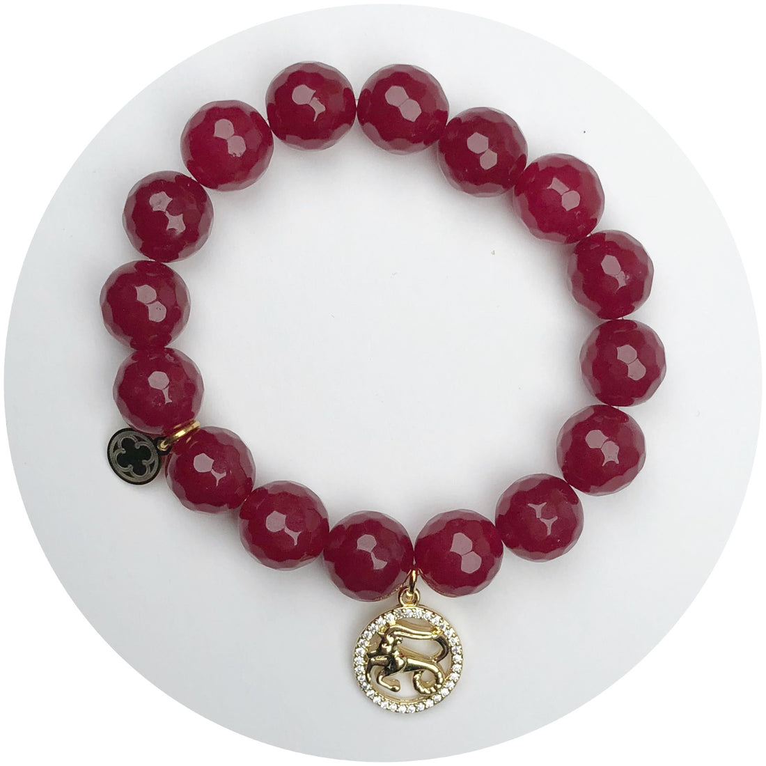 Marsala Jade with Capricorn Zodiac Pendant